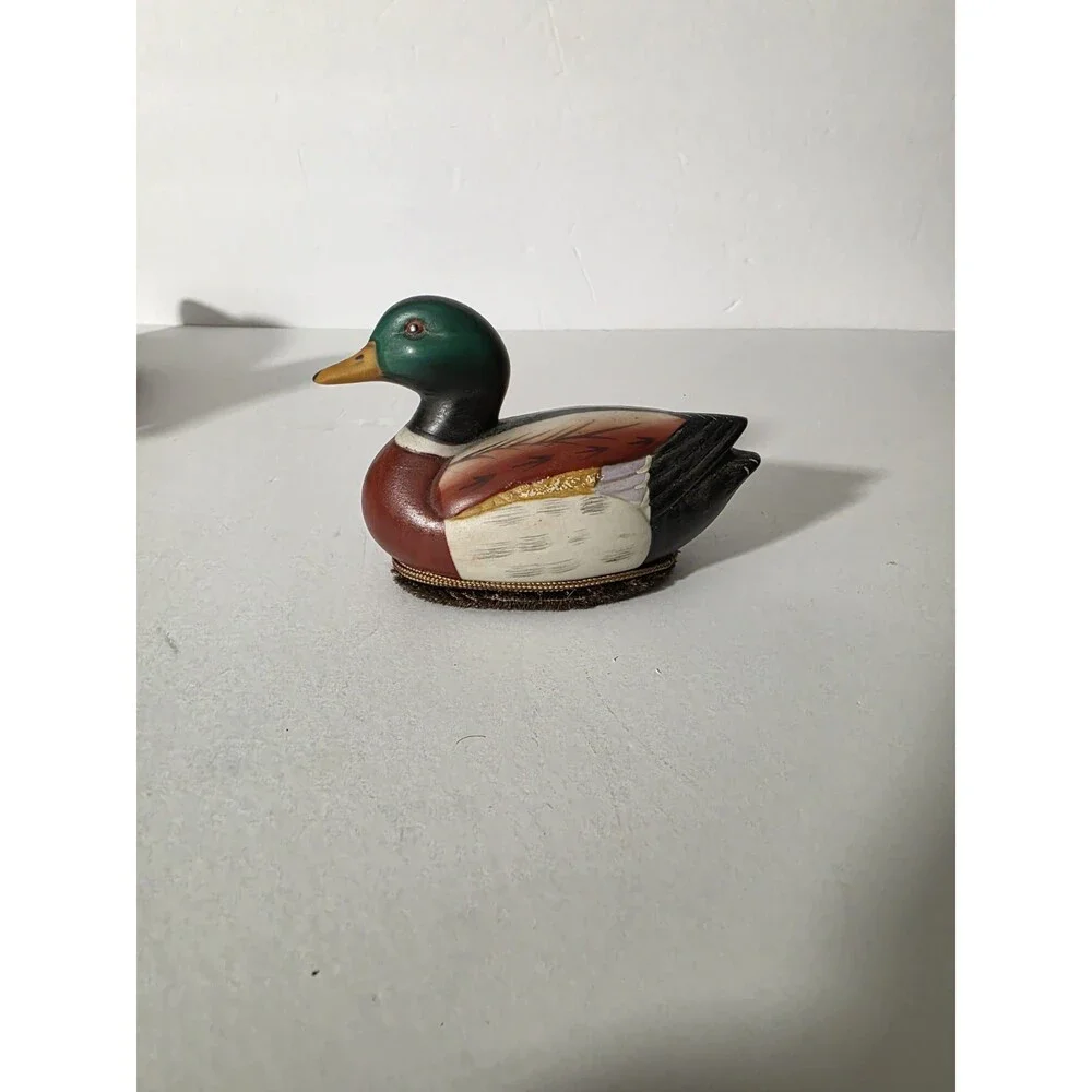 Vintage Mallard Duck Clothes Brush Figurine Hand Painted Ceramic Lint Remover 4